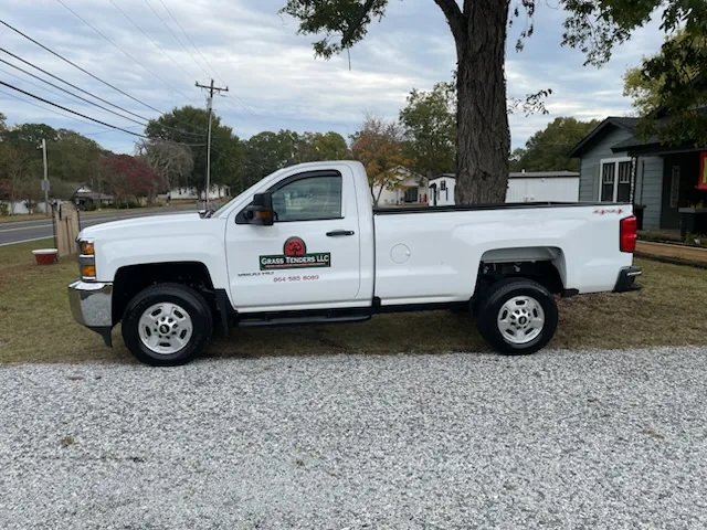 White Chevrolet Silverado work truck after a detail in Pauline, SC
